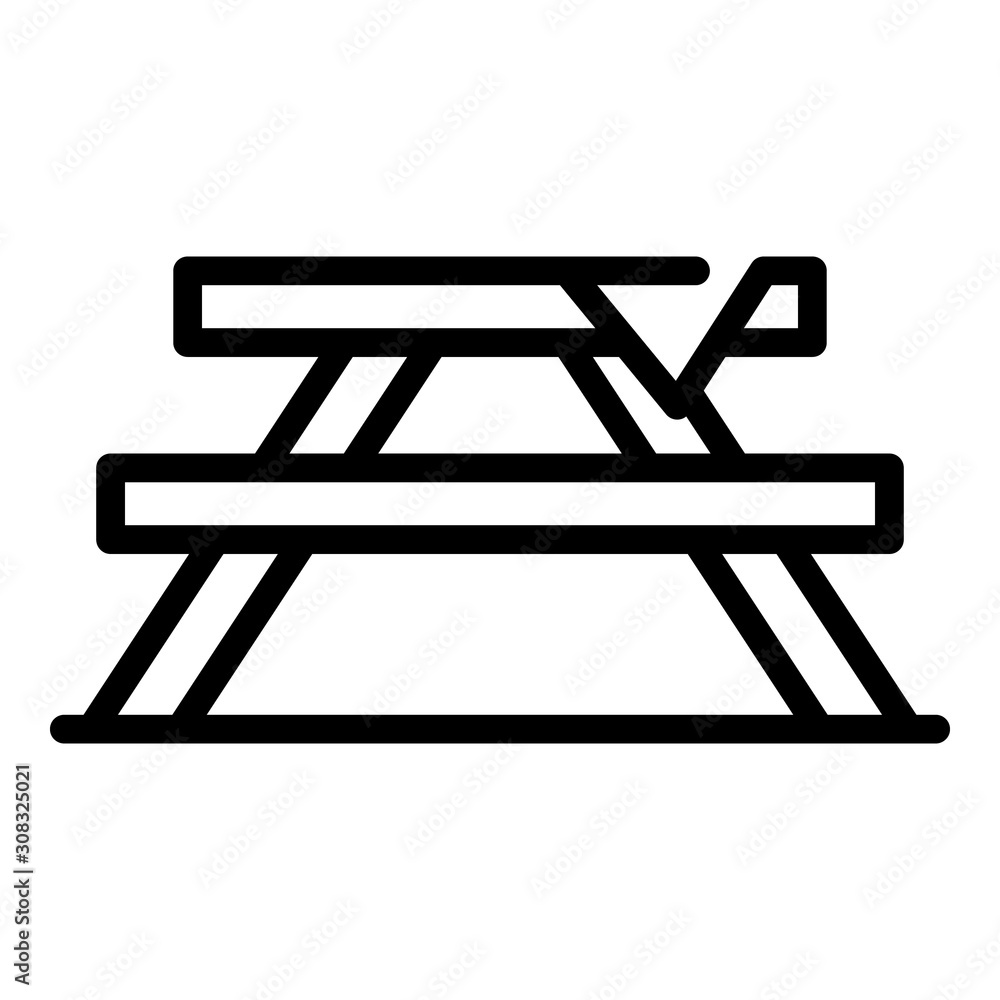 Poster camping table icon. outline camping table vector icon for web design isolated on white background