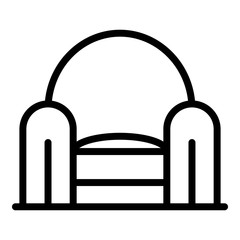 Soft chair in front icon. Outline soft chair in front vector icon for web design isolated on white background