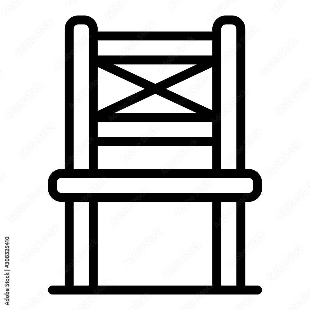 Poster folding chair in front icon. outline folding chair in front vector icon for web design isolated on w