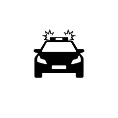 isolated illustration vector police car white background.