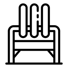 Folded chair icon. Outline folded chair vector icon for web design isolated on white background