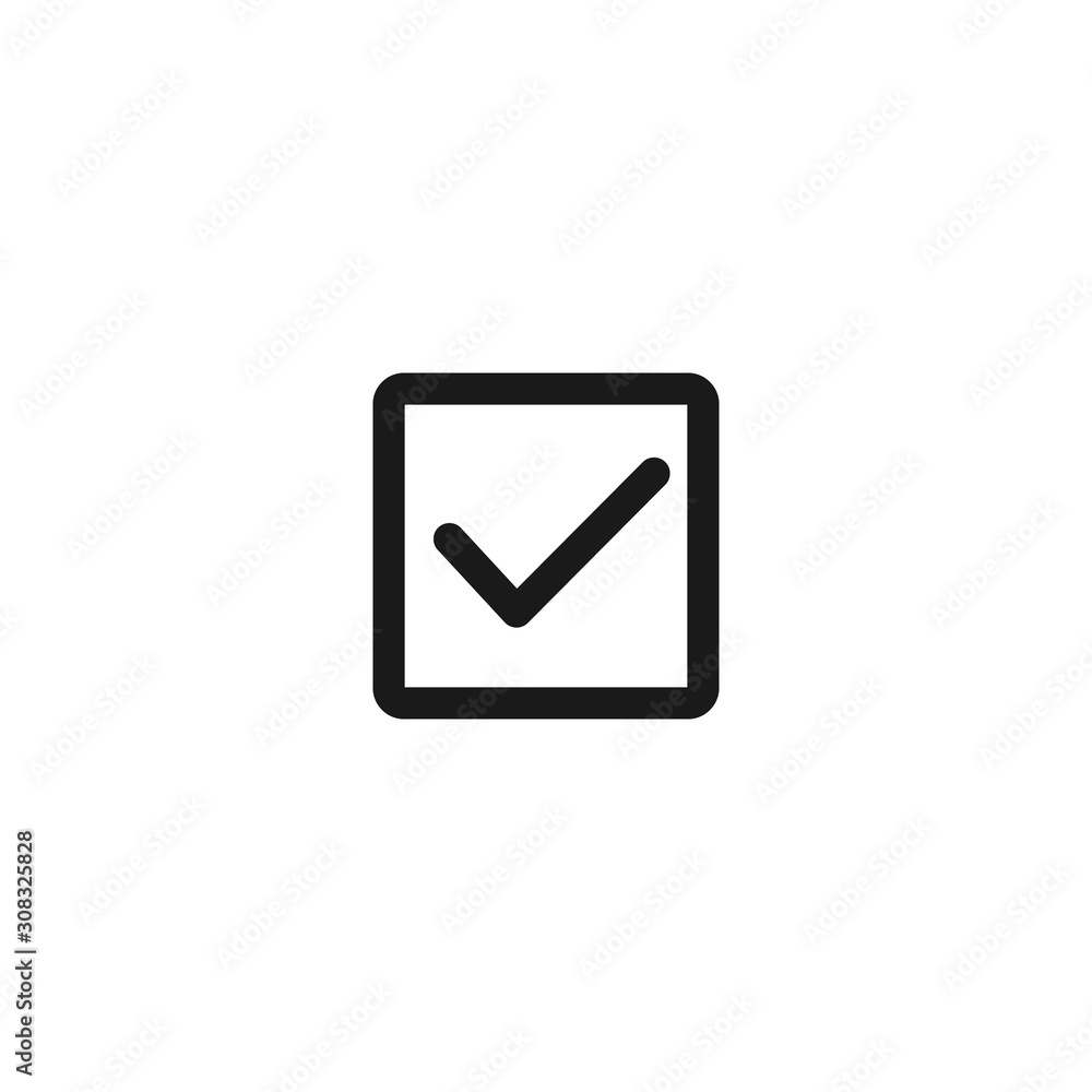 Poster checkbox, checked icon illustration. checkbox concept for modern mobile and web ui designs.