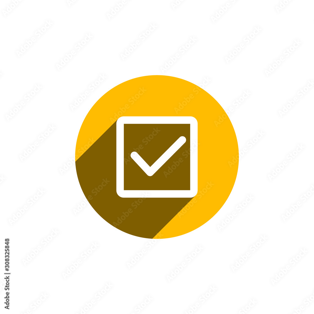 Poster checkbox, checked icon illustration in trendy style. checkbox concept for modern mobile and web ui d