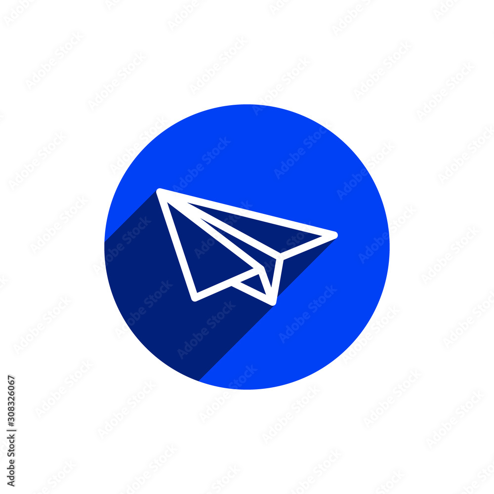 Poster send message icon. paper plane icon. message sending concept for perfect mobile and web chatting, me