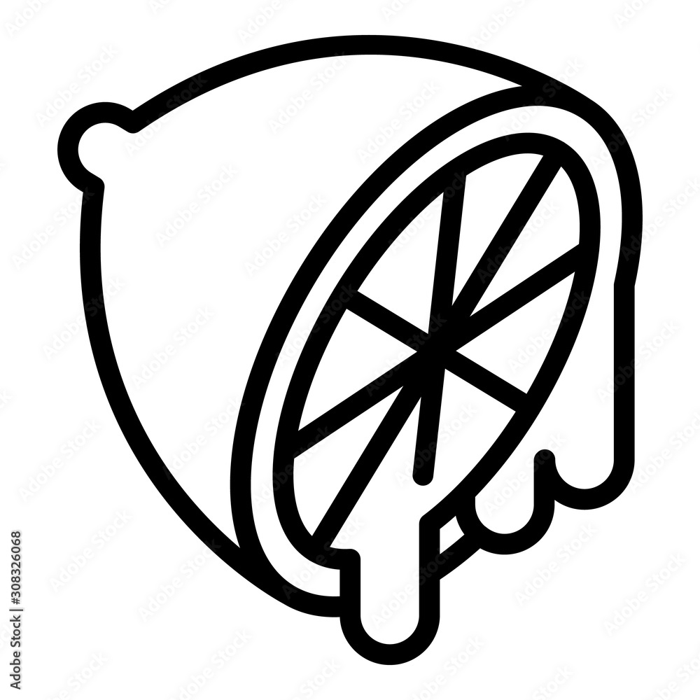 Poster half a lemon icon. outline half a lemon vector icon for web design isolated on white background