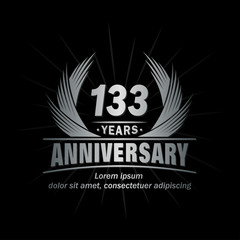 133 years logo design template. Anniversary vector and illustration template.