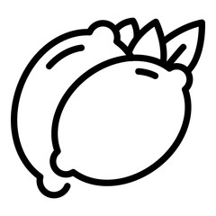 Two lemons icon. Outline two lemons vector icon for web design isolated on white background