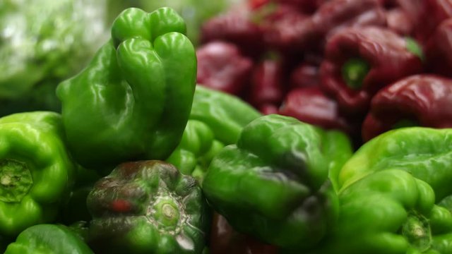 supermarket vegetable peper stands shelves for sale 4k