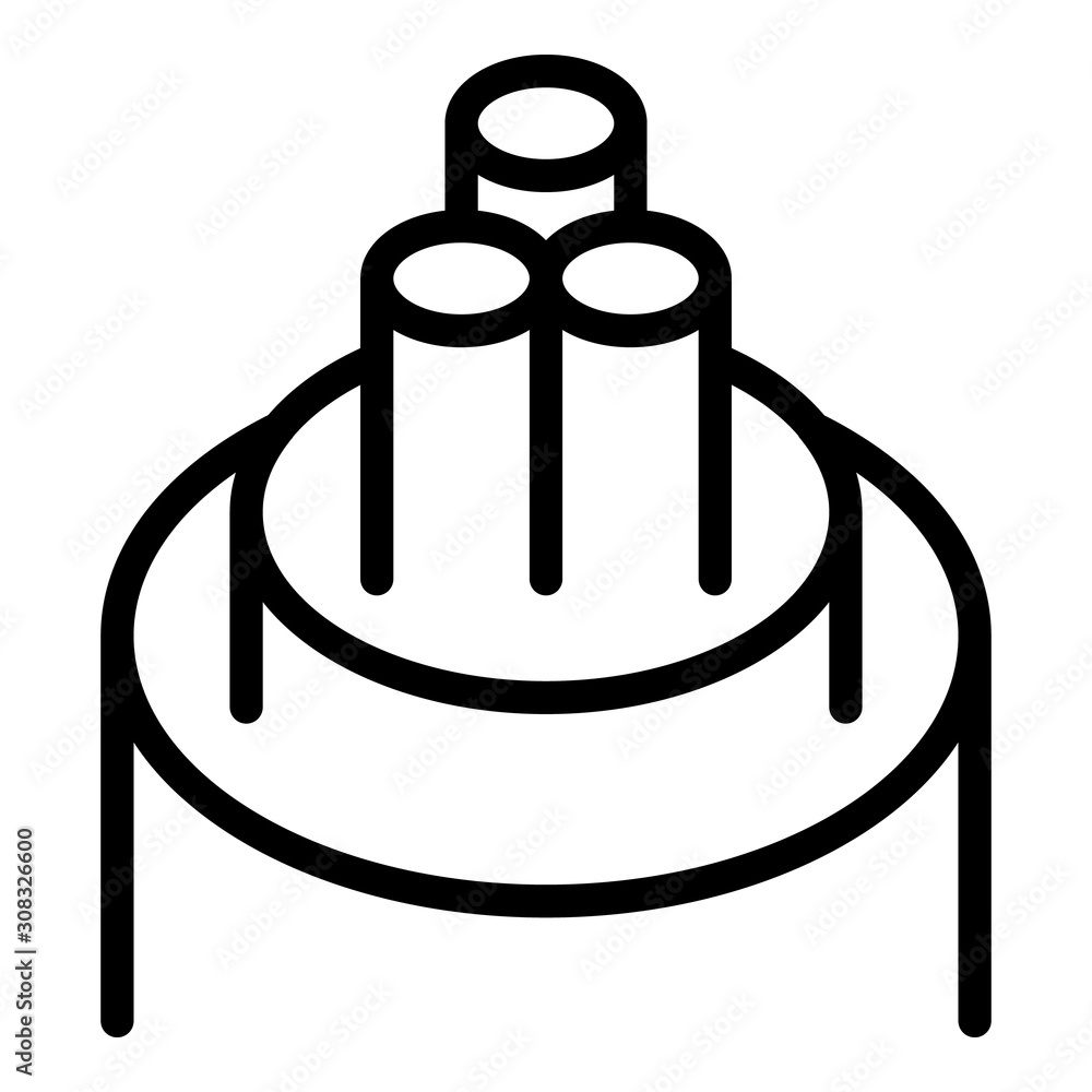 Poster three core cable icon. outline three core cable vector icon for web design isolated on white backgro