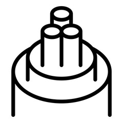 Three core cable icon. Outline three core cable vector icon for web design isolated on white background