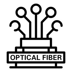 Optical fiber logo icon. Outline optical fiber logo vector icon for web design isolated on white background