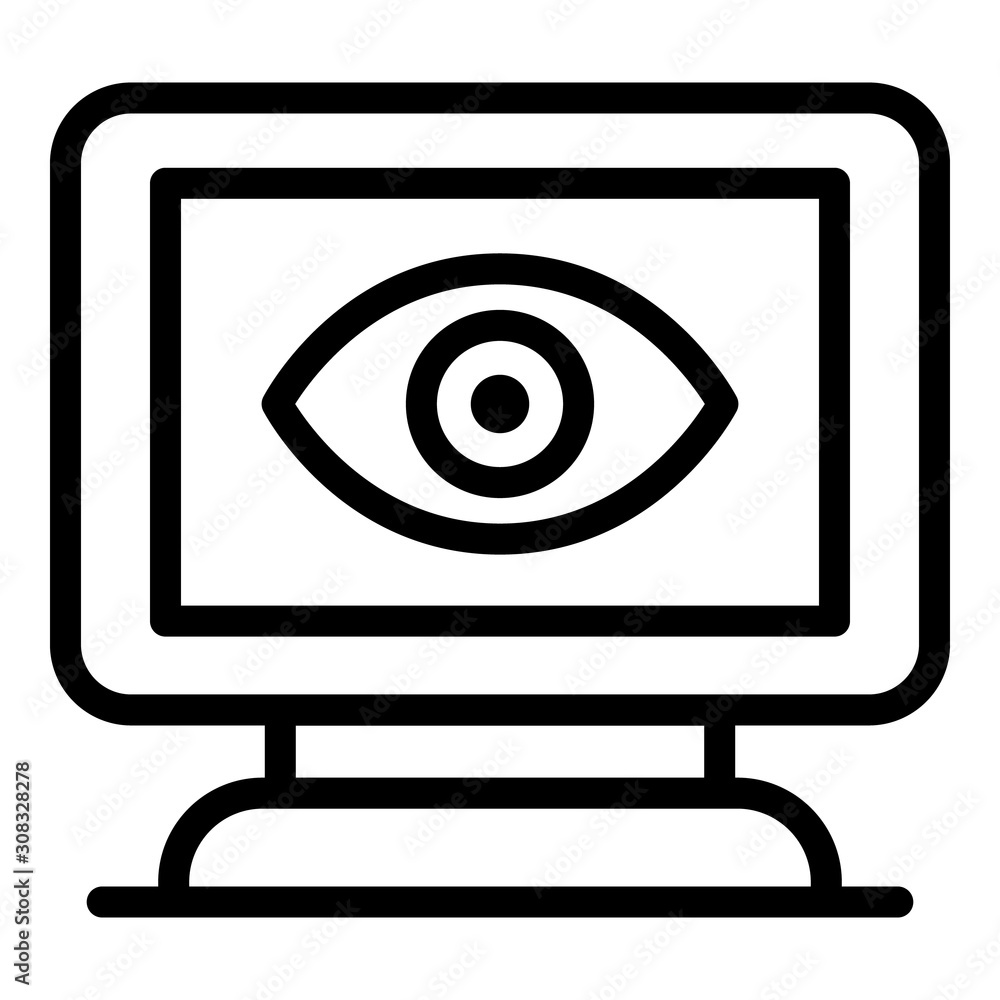 Poster Computer diagnostics of vision icon. Outline computer diagnostics of vision vector icon for web design isolated on white background