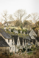 Traditional Cotswold village, England United Kingdom  Stone houses of the English Cotswolds