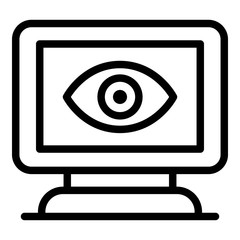 Computer diagnostics of vision icon. Outline computer diagnostics of vision vector icon for web design isolated on white background