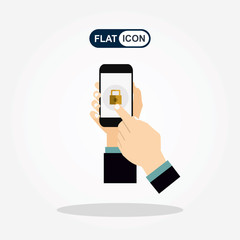 Smartphone security vector template.Vector stock illustration.