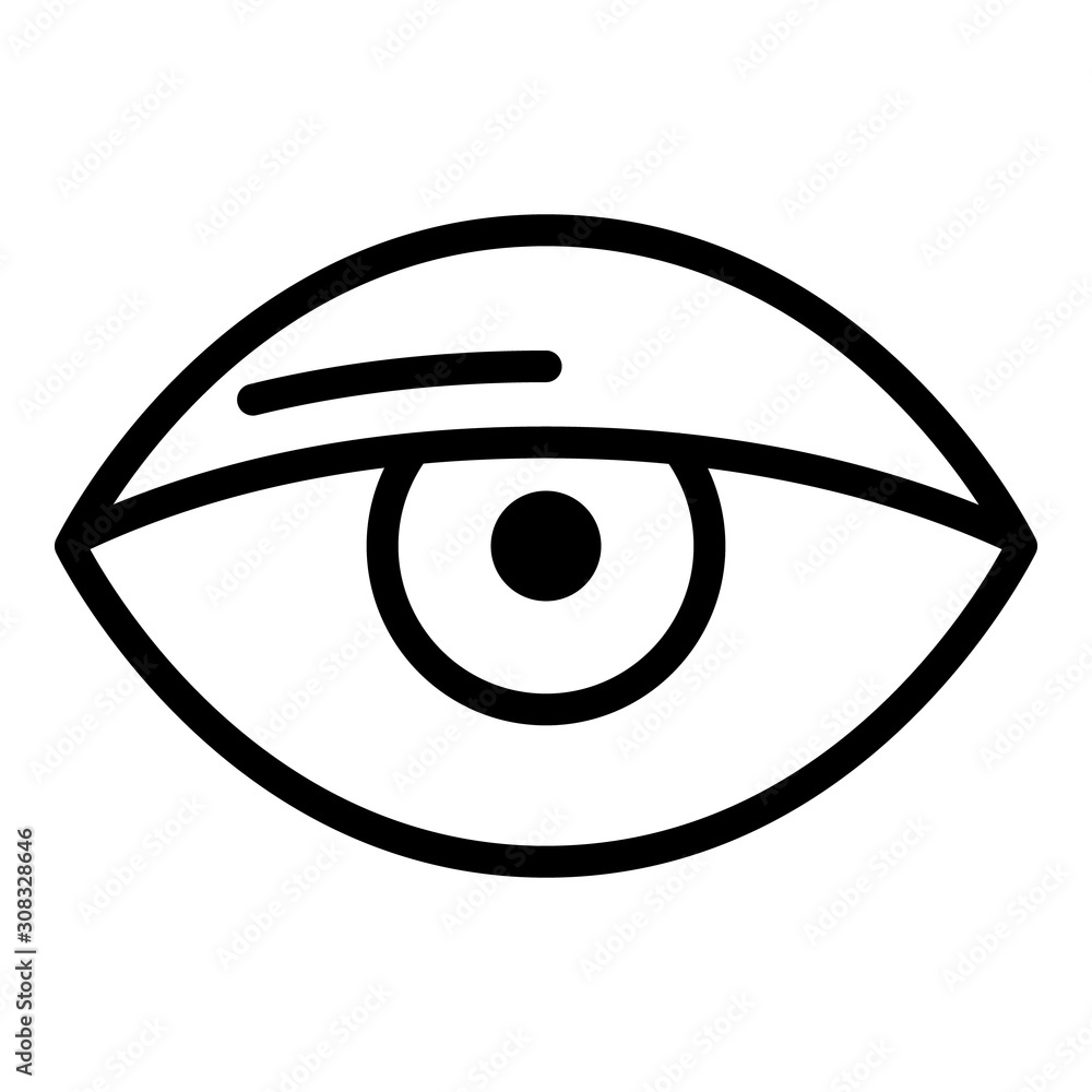 Poster eye icon. outline eye vector icon for web design isolated on white background