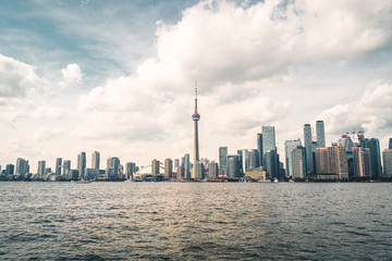 Warm Cloudy Toronto city skyline