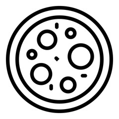 Huge pizza icon. Outline huge pizza vector icon for web design isolated on white background