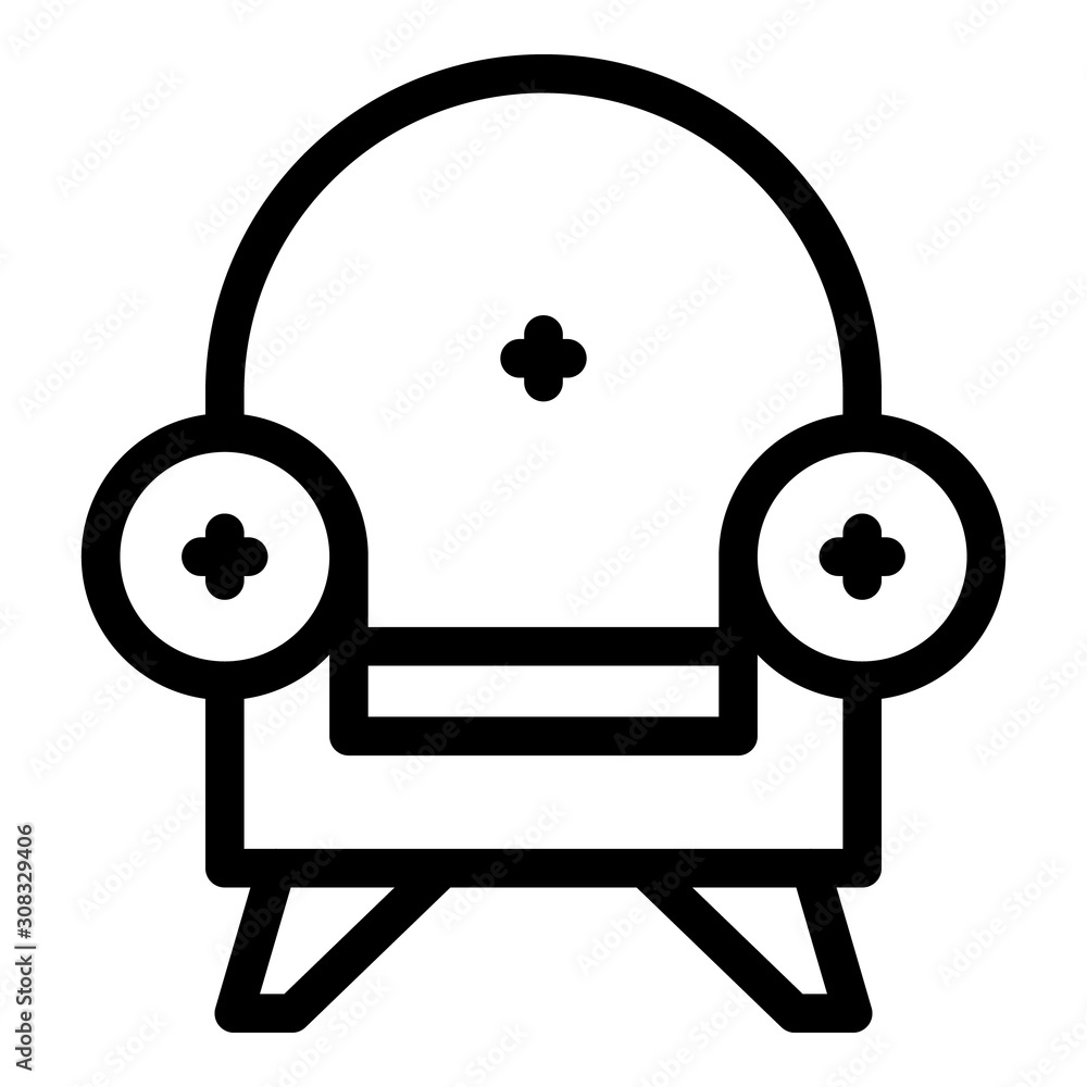 Poster soft sofa icon. outline soft sofa vector icon for web design isolated on white background