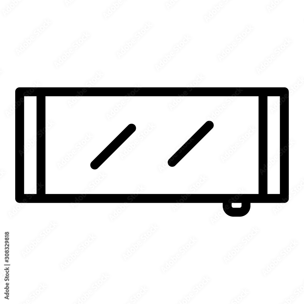 Poster room mirror icon. outline room mirror vector icon for web design isolated on white background