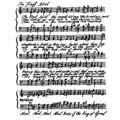 Christmas music background illustrations. Greeting card invitation with xmas song. Vintage illustration.