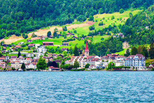 Weggis town on Lake Lucerne