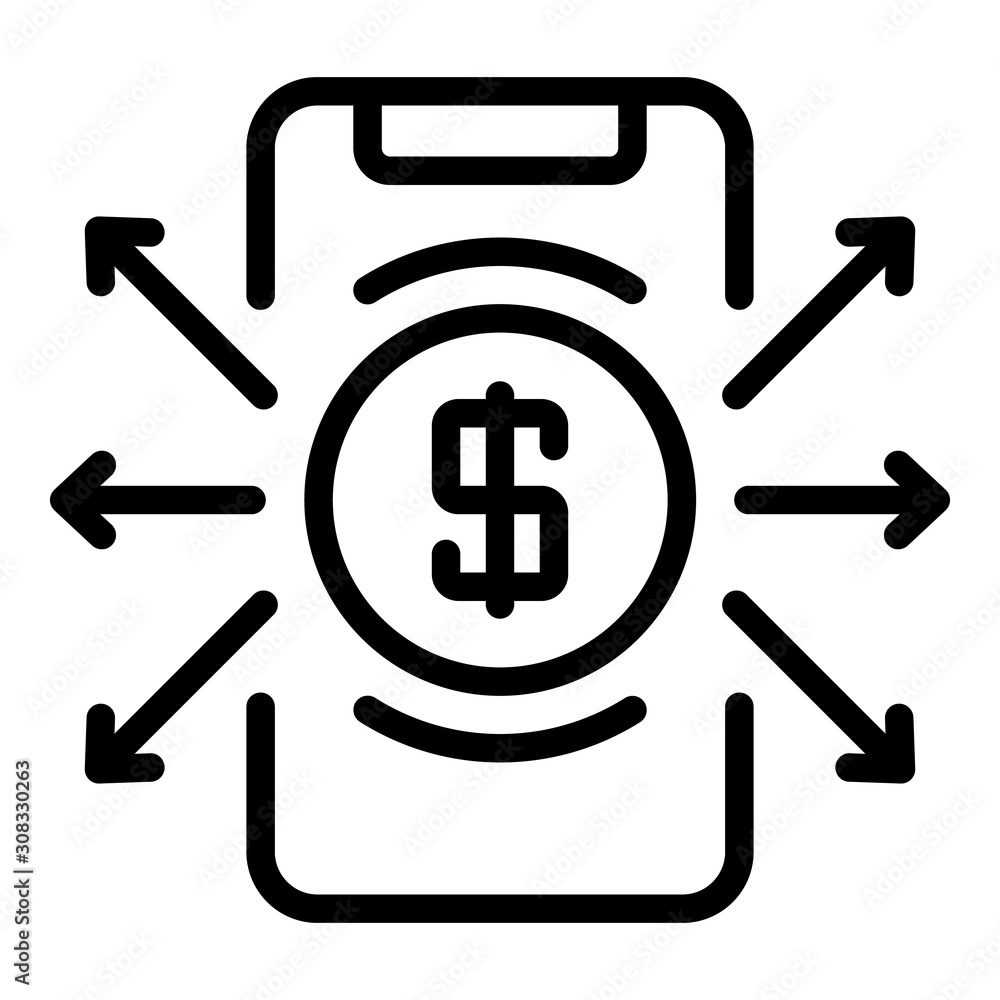 Poster smartphone payment icon. outline smartphone payment vector icon for web design isolated on white bac