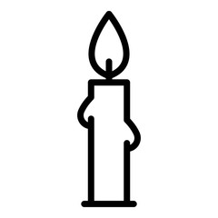 Festive candle icon. Outline festive candle vector icon for web design isolated on white background
