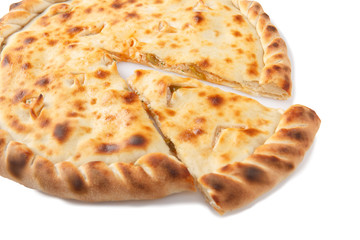 Side view of homemade ossetian pie