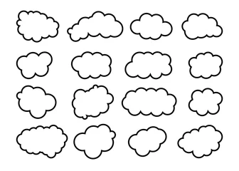 Fotobehang Cloud set isolated on white background. Vector illustration © Tanya