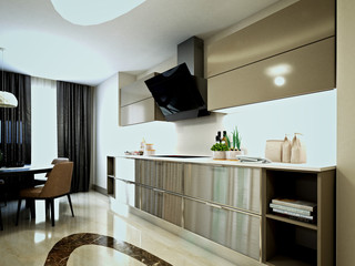 3d render luxury kitchen