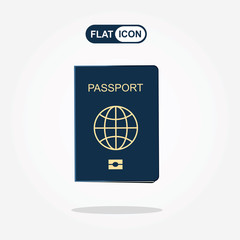Vector illustration international passport. Identification Document Flat Vector Illustration