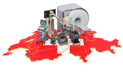 Medical diagnostic and research in Switzerland, 3D rendering