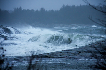 Dangerous sea in storm near the coast © Tor Gilje