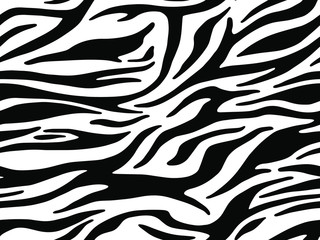 Obraz premium Full seamless zebra and tiger stripes animal skin pattern illustration. Black and white vector design for textile fabric printing. Fashionable and home design fit.
