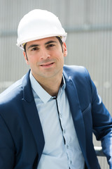 portrait of engineer on construction site
