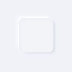 White blank button with shadow. Design interface element with copy space.
