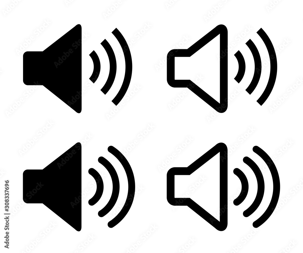 Aufkleber audio speaker volume icon for apps and websites - for stock vector