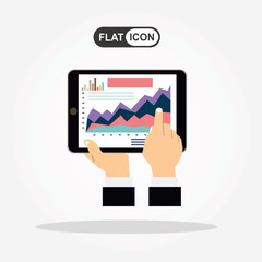 Flat illustration web analytics design , SEO optimization.