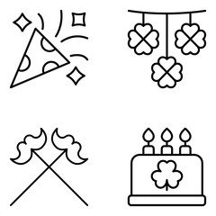 Saint Patricks Day Vector Line Icon Set