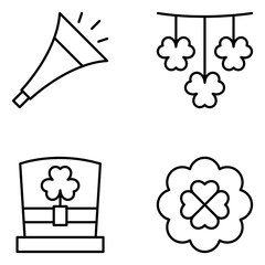 Saint Patricks Day Vector Line Icon Set
