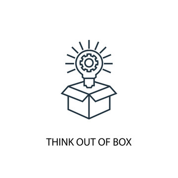 Think out of box concept line icon. Simple element illustration