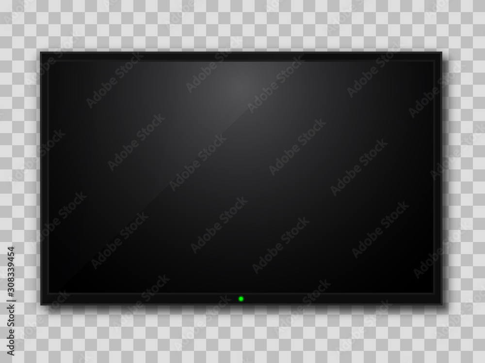 Poster realistic tv screen. empty tv frame transparent background. modern stylish lcd monitor, led type. bl