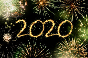 2020 New Year fireworks background