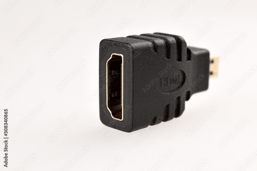 Poster mini hdmi adapter and hdmi connector to connect external monitors to computer with hdmi cable