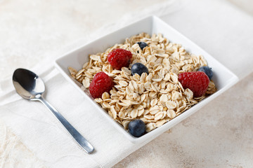 Healthy breakfast with juice and coffee