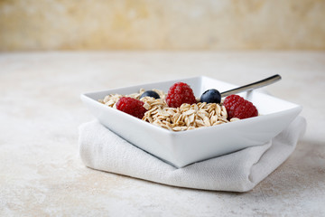 Healthy breakfast with juice and coffee