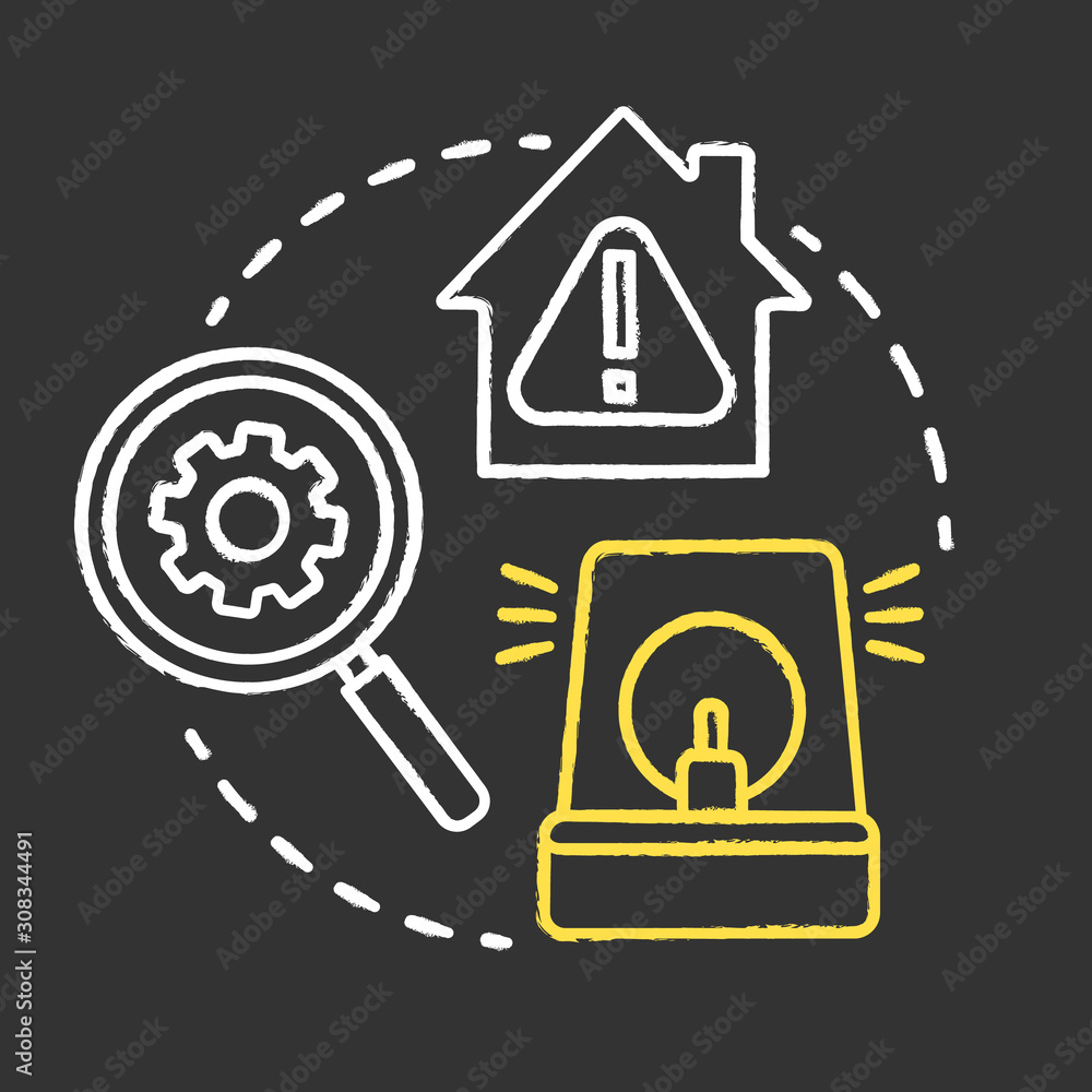 Poster system vulnerabilities chalk concept icon. smart house flaws idea. negative effects of innovative te