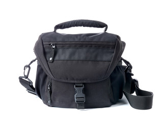 Naklejka premium Bag for professional photo equipment on white background