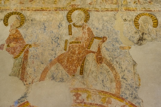 The  judgment day, Christ sitting on the rainbow